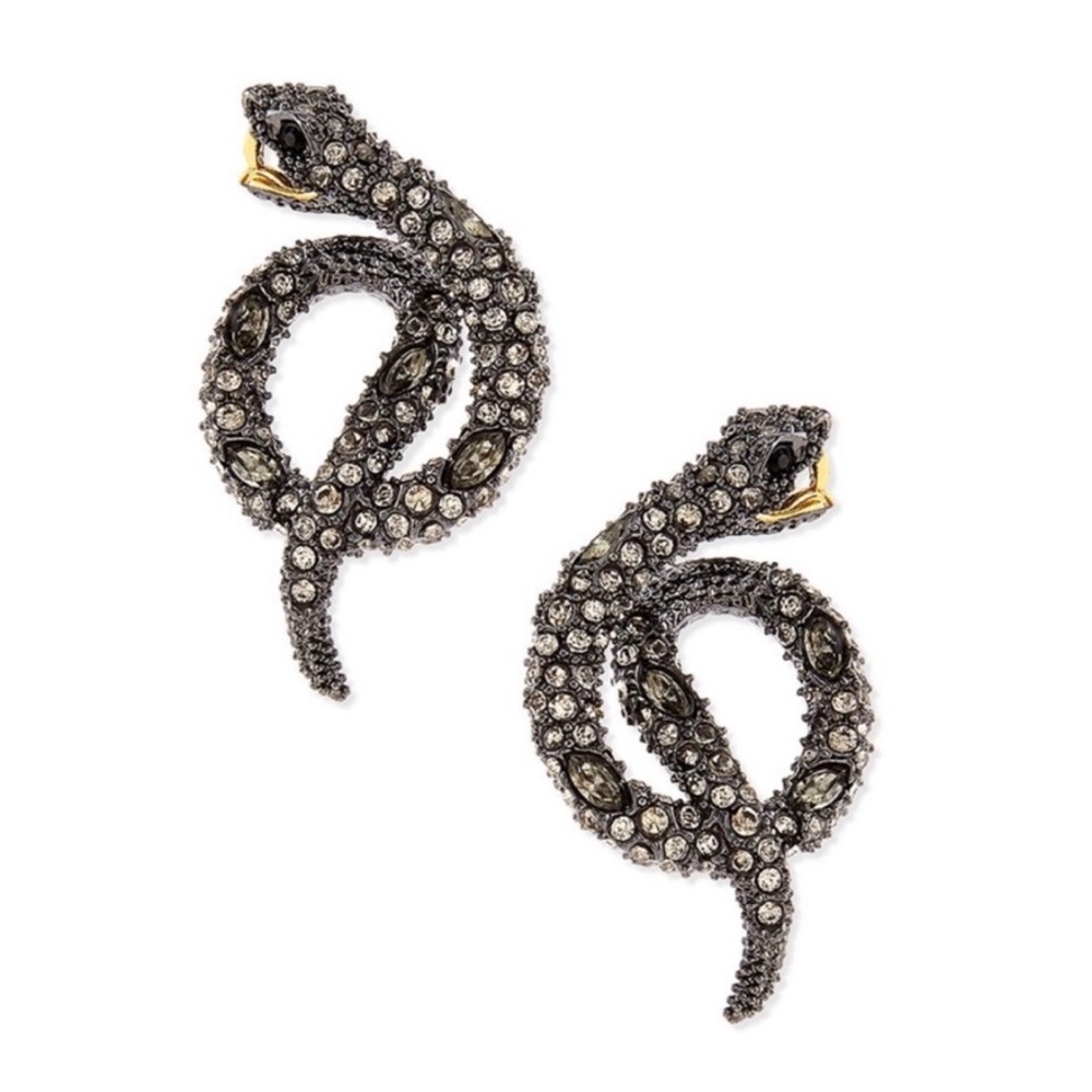 Alexis Bittar Black and Gold Snake Earrings